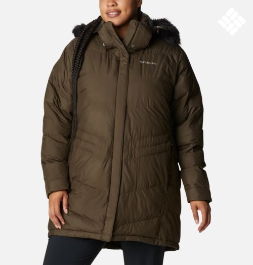 Women's Columbia Peak to Park Mid Insulated Jackets Olive | Plus Size CA-M0A68